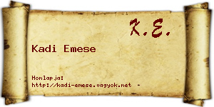 Kadi Emese névjegykártya